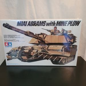 Tamiya 1/35th Scale M1A1 Abrams Tank with Mine Plow 35158 Model Kit